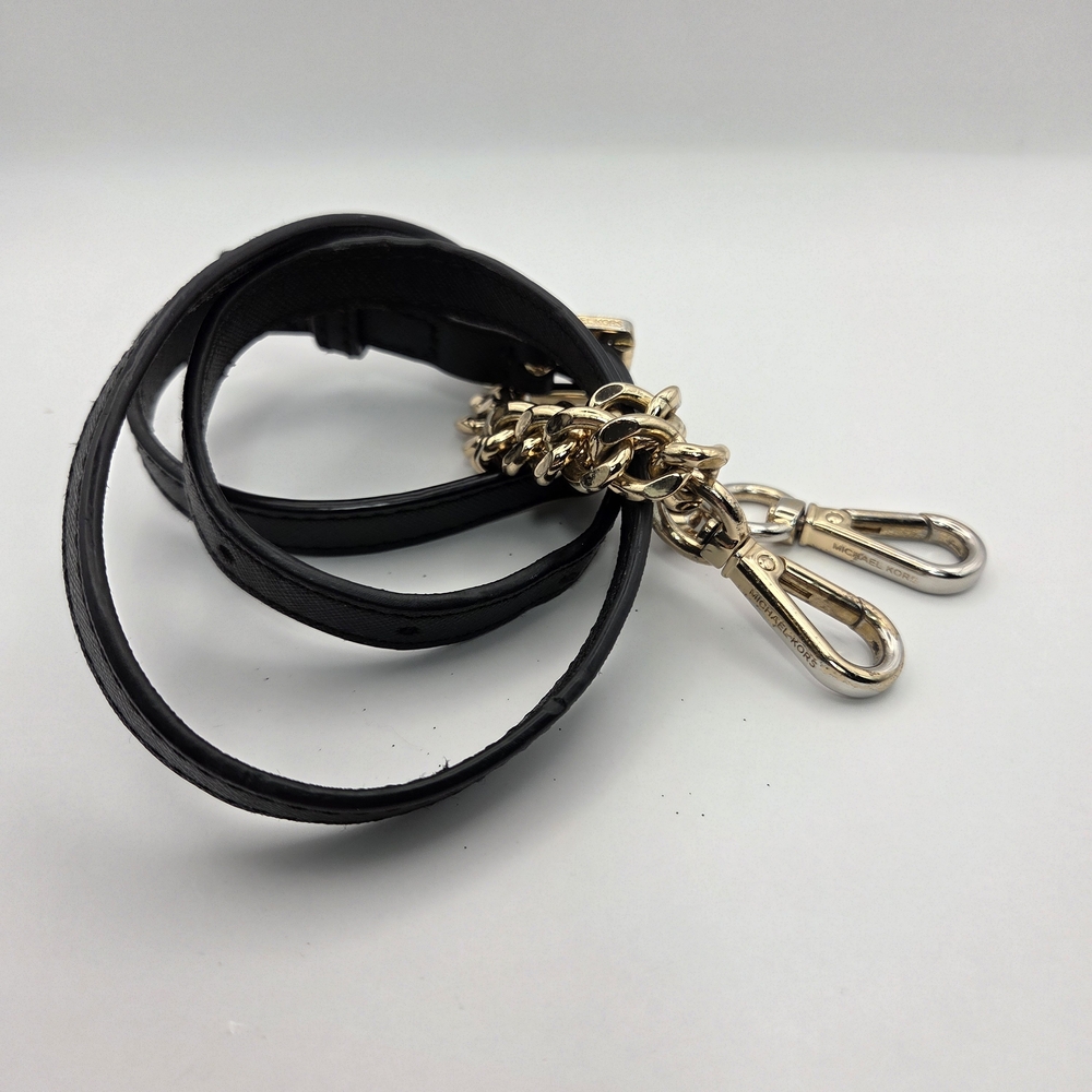 Michael Kors Black Strap with Gold Chain Detail